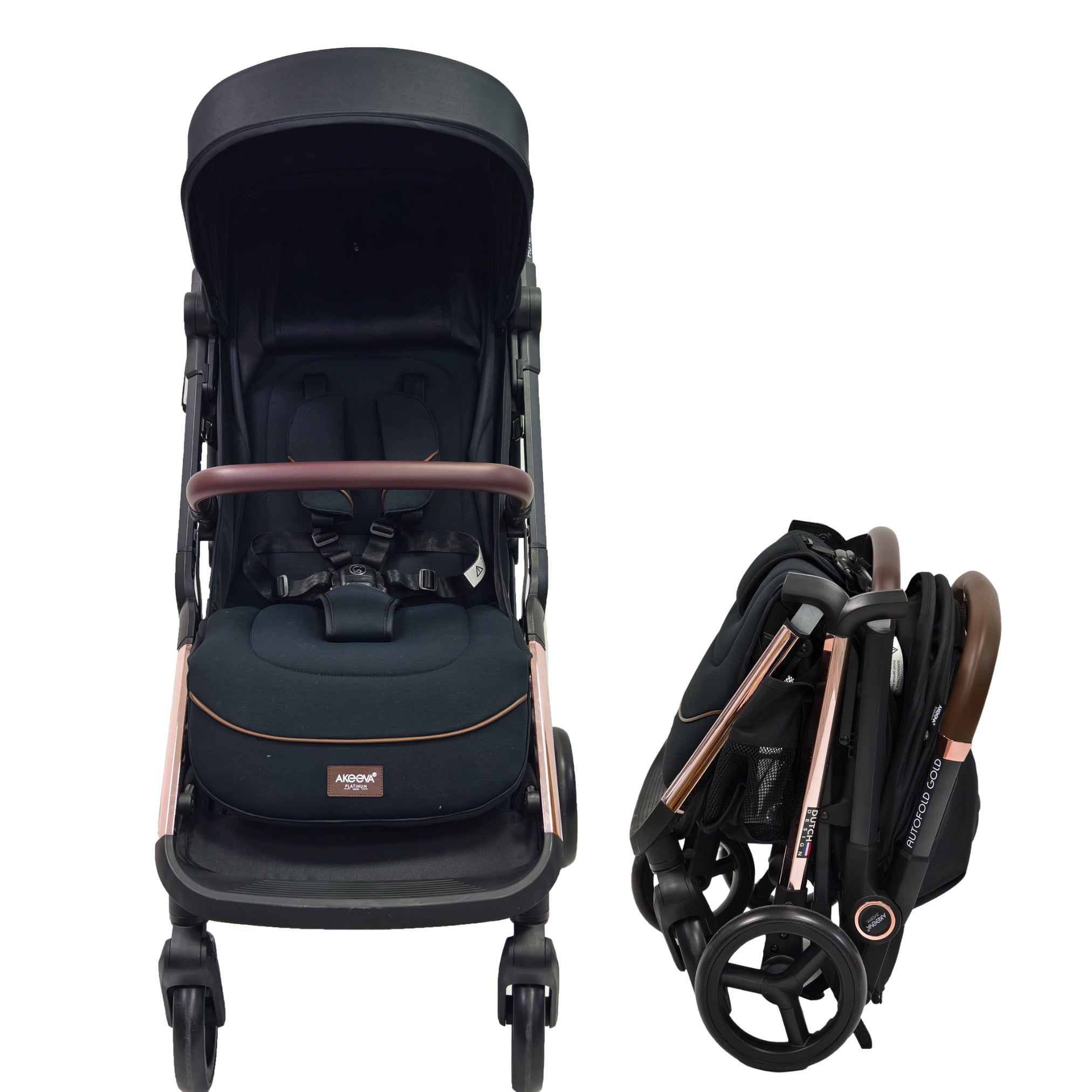 Akeeva Luxury Self-Fold Travel Stroller (Autofold Gold X)