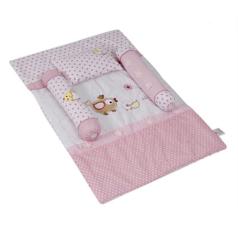 Akeeva AK-330 Comforter and Bolster with Pillow 4-piece Set (Pink) 28x41