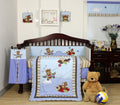 Akeeva AK-355 Crib Comforter and Bumper Pad with Bedsheet 6-piece Set (Blue) 28x41