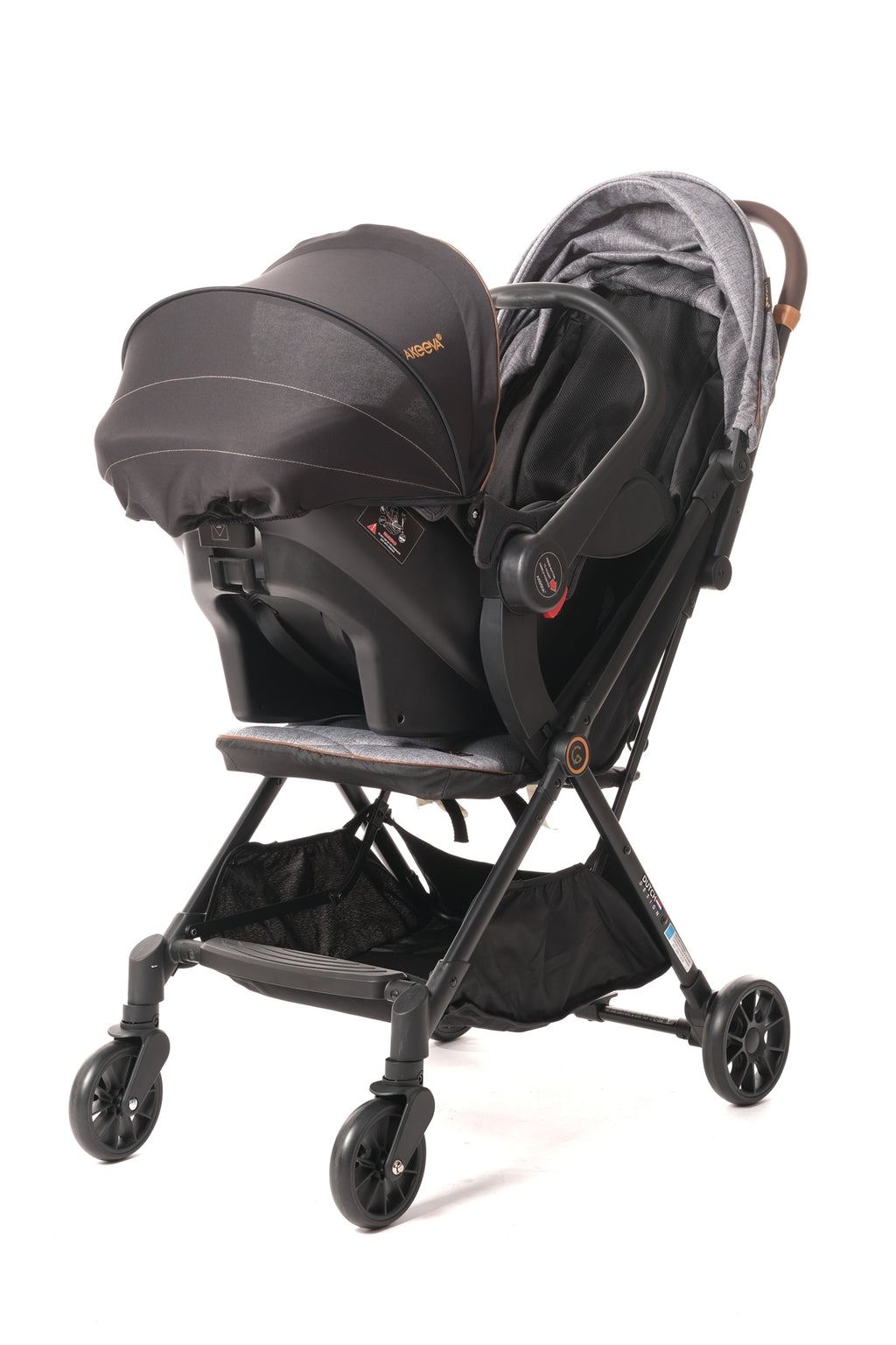 Akeeva Self-Fold Travel Stroller w/ Carseat Travel System (I-fold Plus)