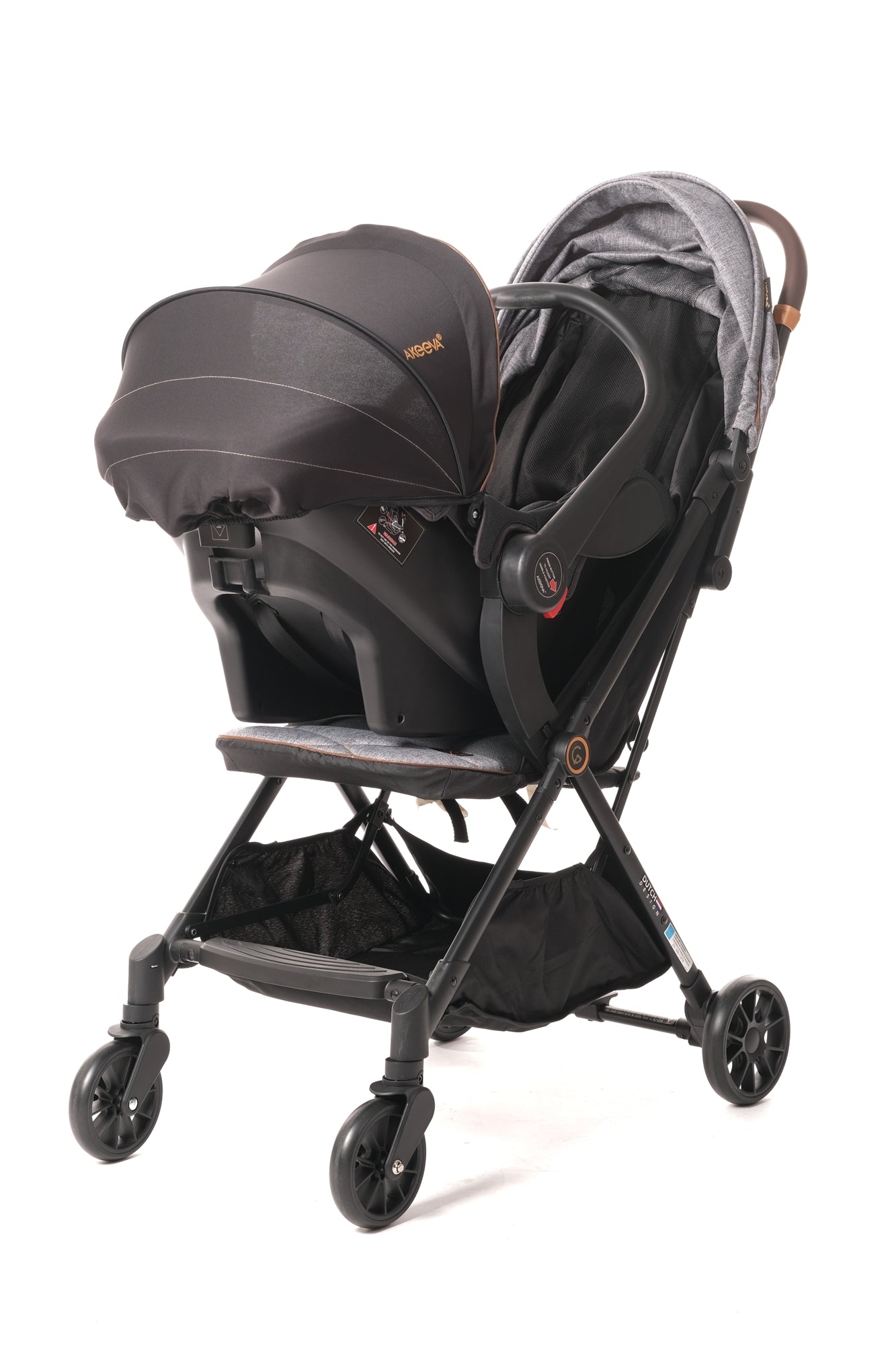 Akeeva Self-Fold Travel Stroller w/ Carseat Travel System (I-fold Plus)