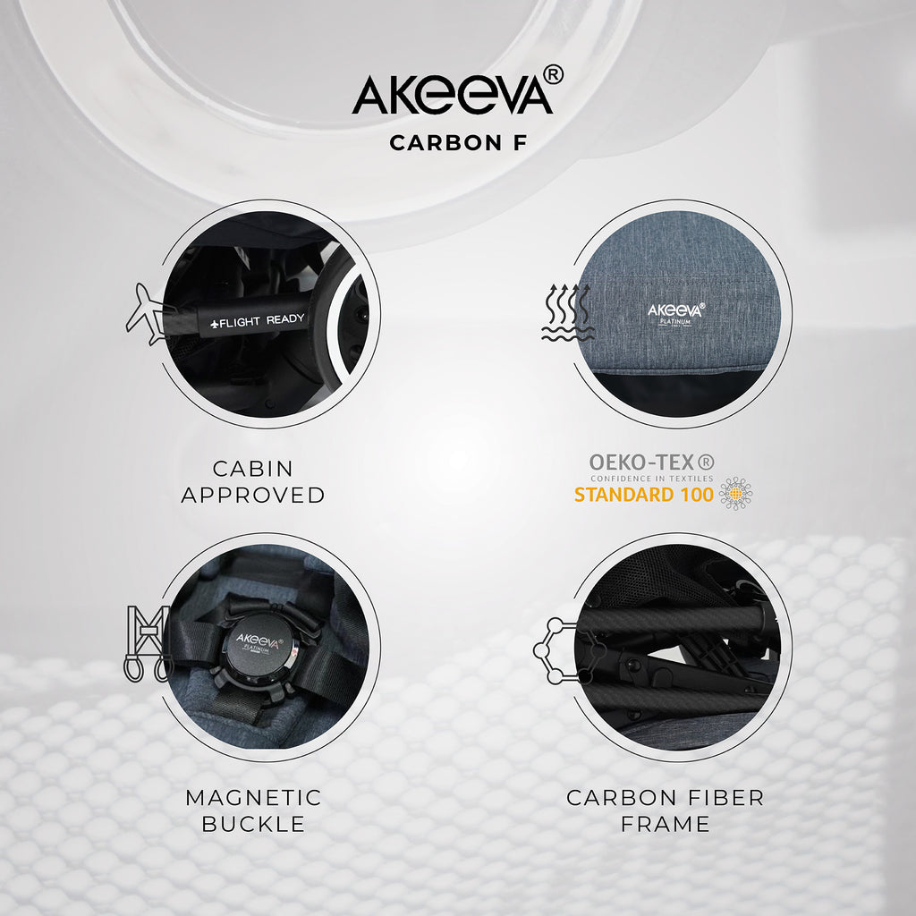 Akeeva Carbon Fiber Stroller (Carbon-F) Cabin Sized