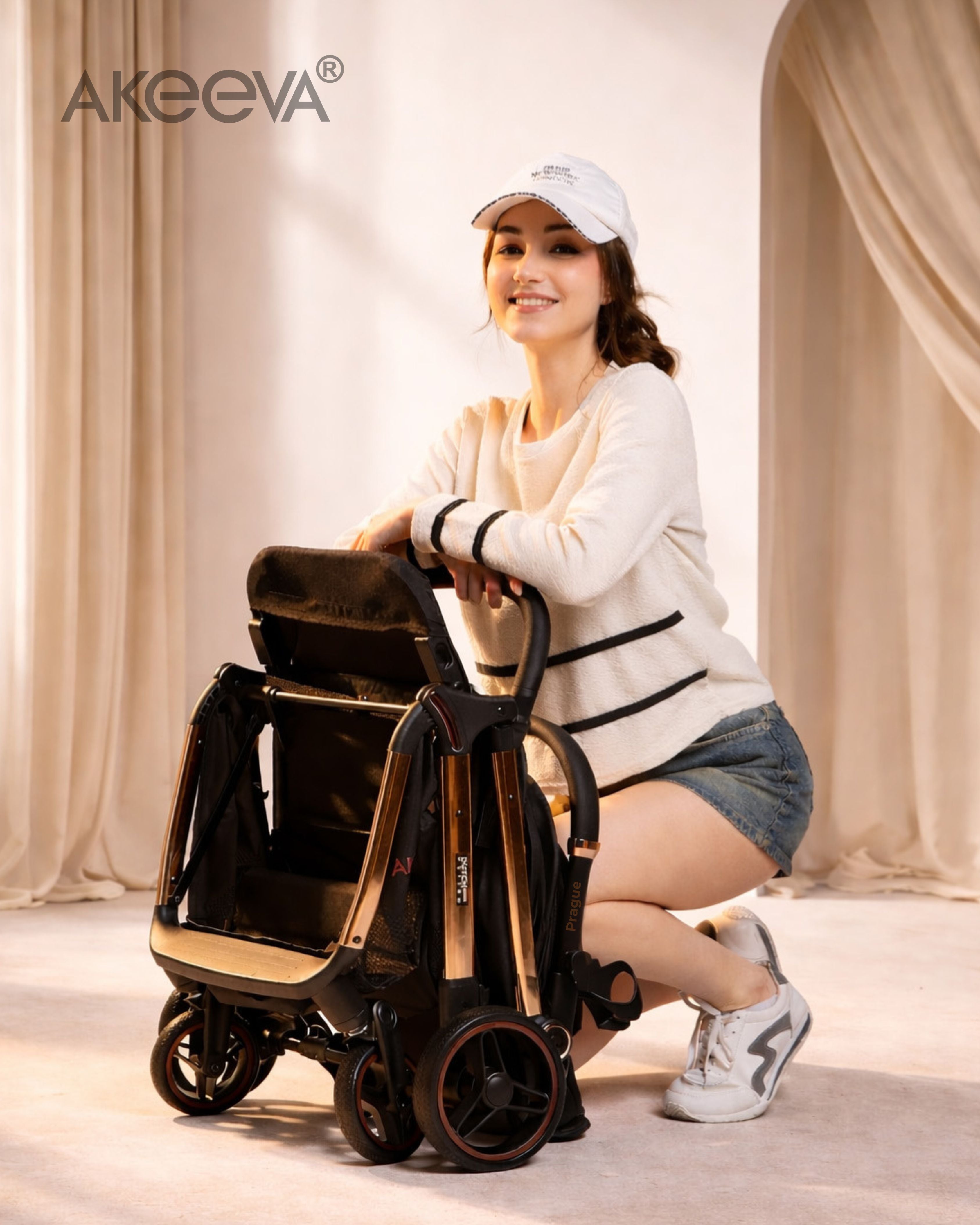 Akeeva High Seater Self-Fold Travel Stroller (Prague)