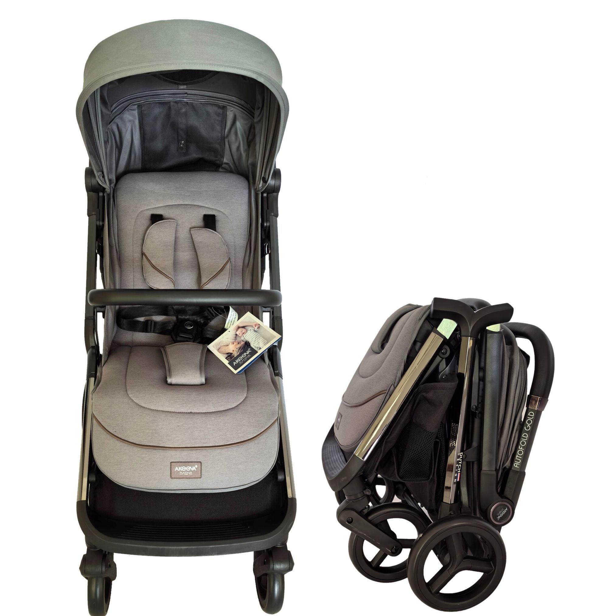 Akeeva Luxury Self-Fold Travel Stroller (Autofold Gold X)