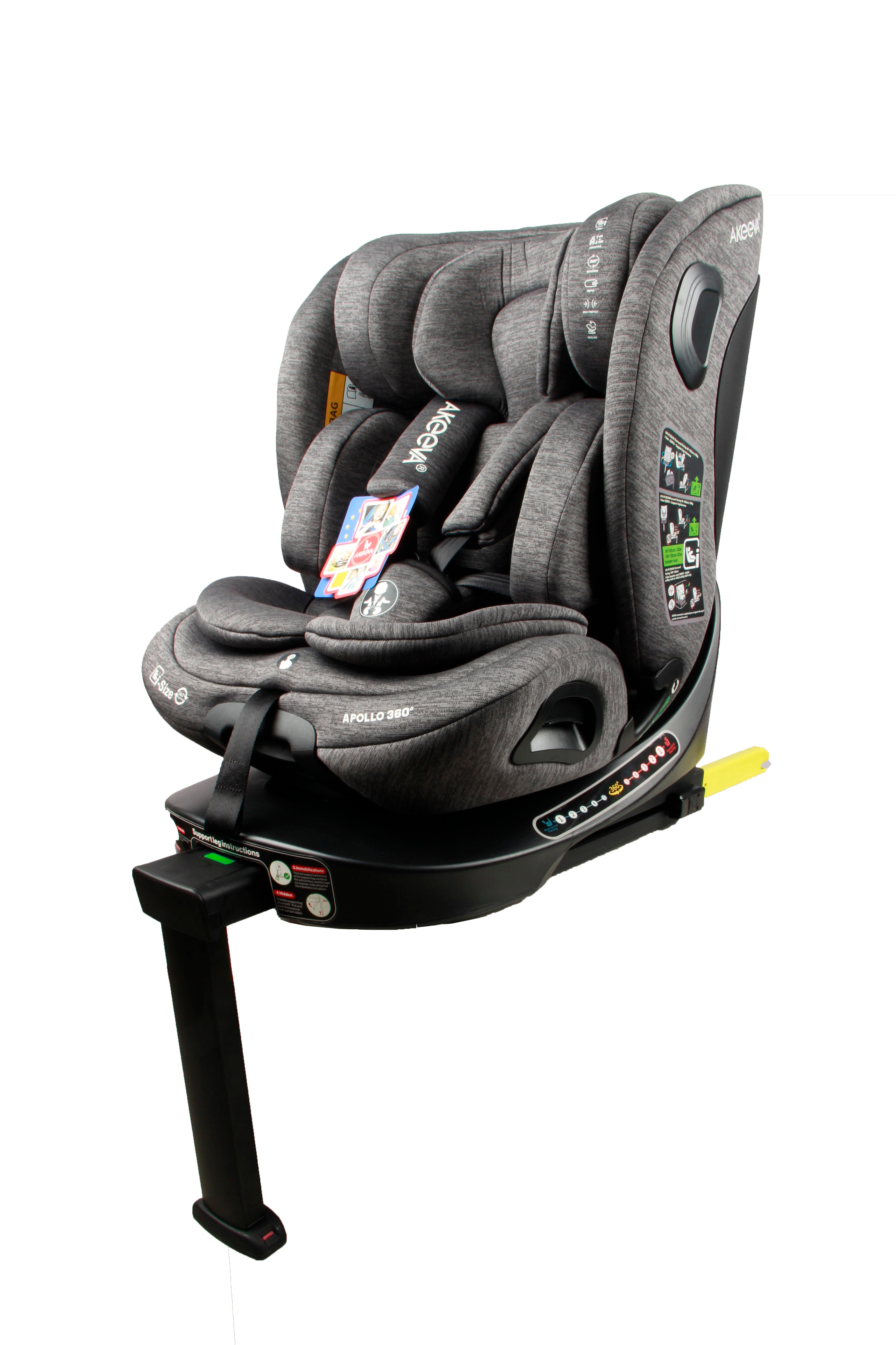 Akeeva 360 Rotate Isofix Carseat w/latch and Leg Support (APOLLO 360) w/ICC.