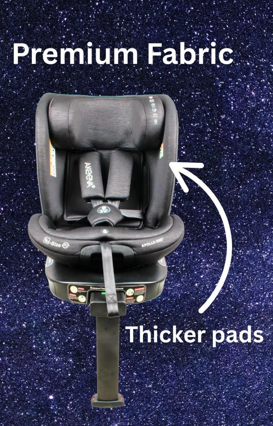 Akeeva 360 Rotate Isofix Carseat w/latch and Leg Support (APOLLO 360) w/ICC.