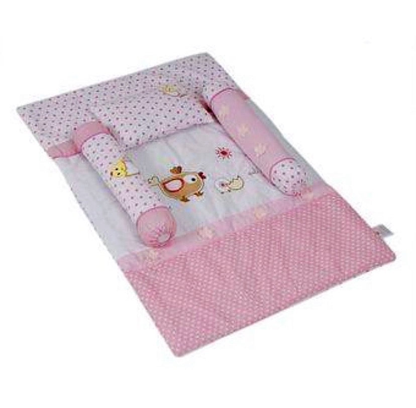 Akeeva AK-330 Crib Comforter and Bumper Pad with Bedsheet 6-piece Set (Pink) 28x41