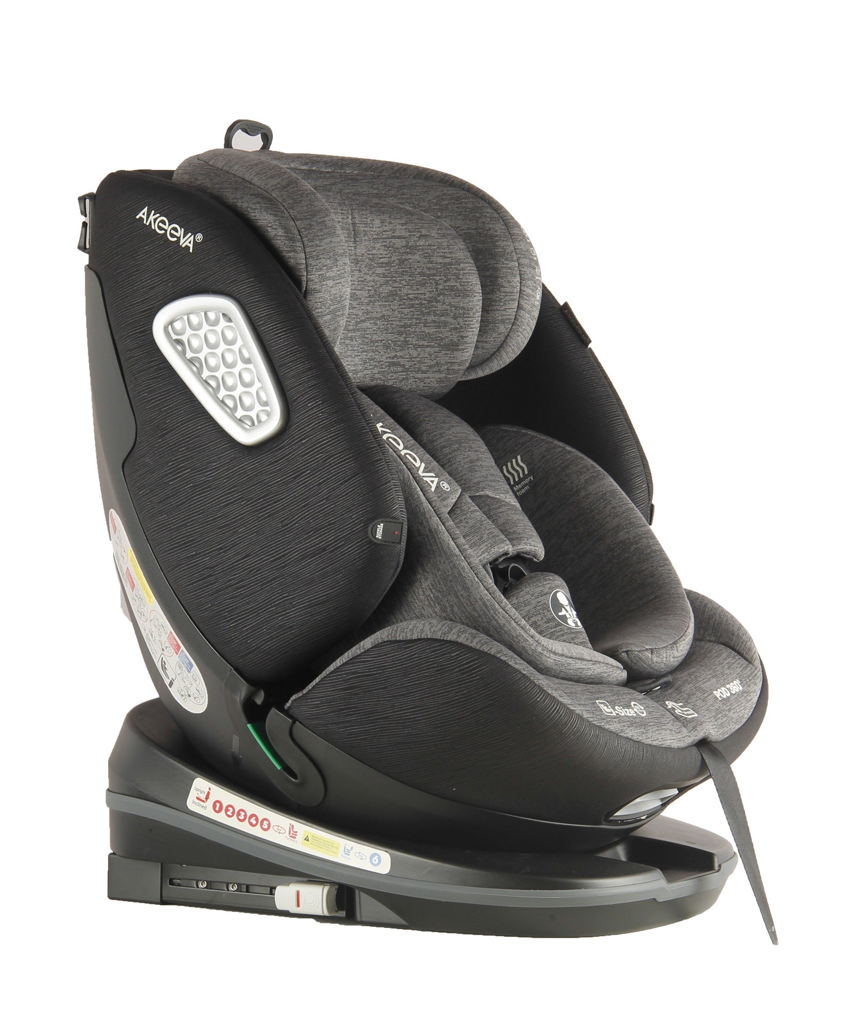 Akeeva 360 Rotate Isofix Carseat w/latch and Cocoon Protection (POD 360) w/ICC
