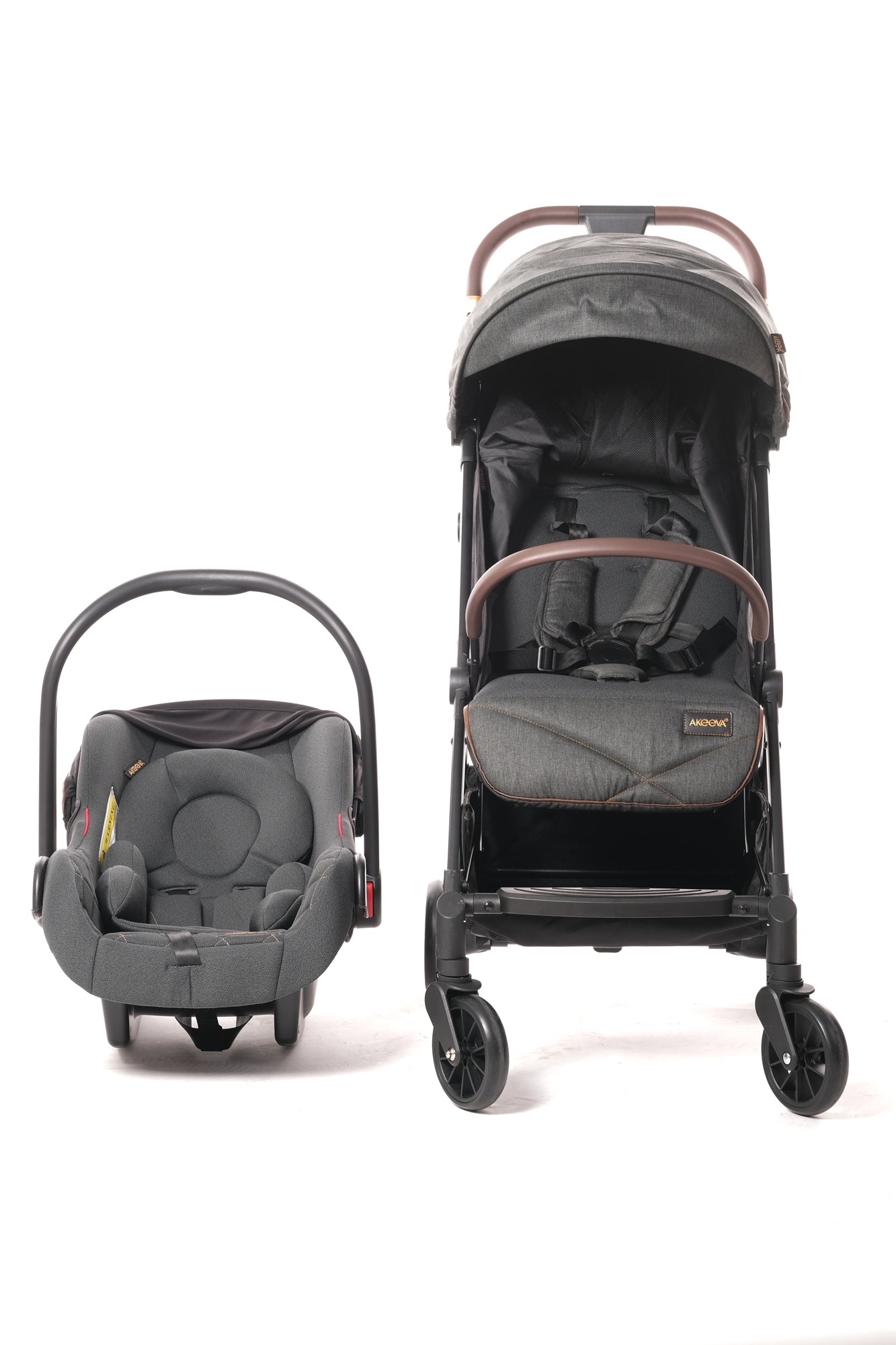 Akeeva Self-Fold Travel Stroller w/ Carseat Travel System (I-fold Plus)