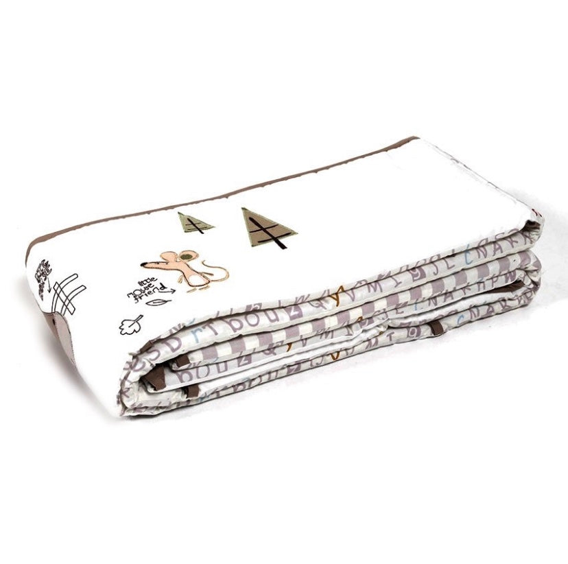 Akeeva AK-439 Crib Comforter and Bumper Pad with Bedsheet 6-piece Set (Beige) 28x41