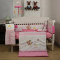 Akeeva AK-330 Crib Comforter and Bumper Pad with Bedsheet 6-piece Set (Pink) 28x41