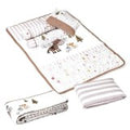 Akeeva AK-439 Crib Comforter and Bumper Pad with Bedsheet 6-piece Set (Beige) 28x52