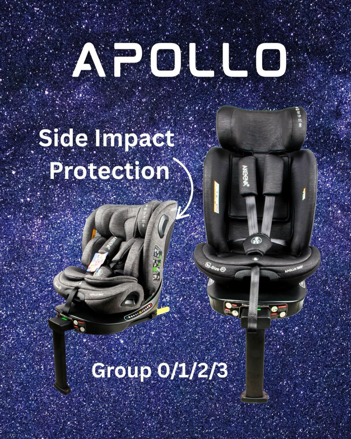Akeeva 360 Rotate Isofix Carseat w/latch and Leg Support (APOLLO 360) w/ICC.