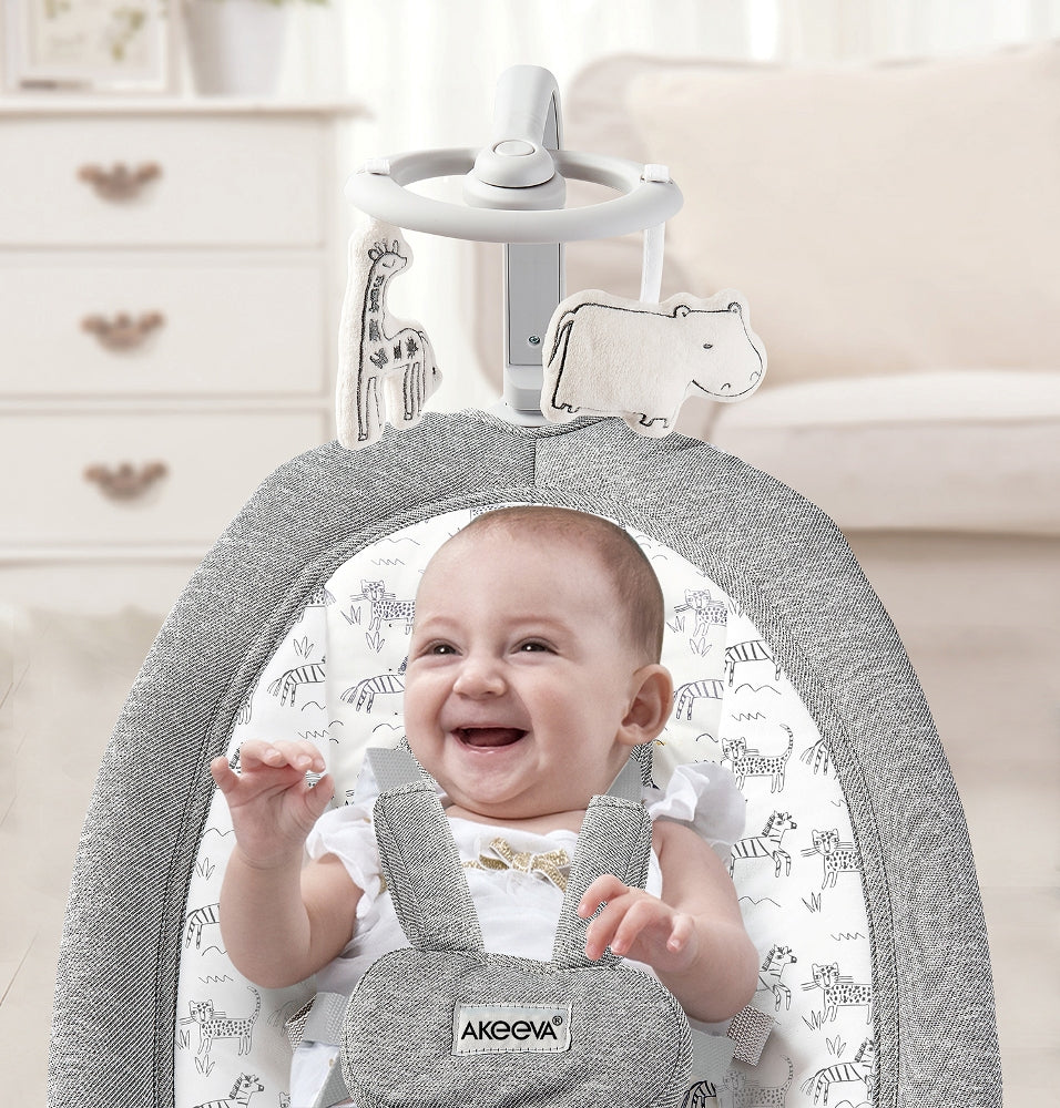 Akeeva FOLDABLE Reclinable Newborn to Toddler Rocker Extra Big Size with music and vibrate (FUTTON)