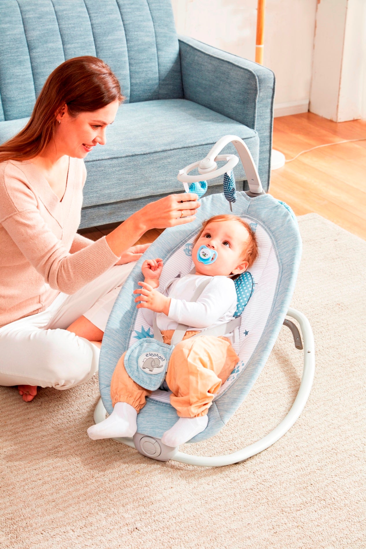 Akeeva FOLDABLE Reclinable Newborn to Toddler Rocker Extra Big Size with music and vibrate (FUTTON)
