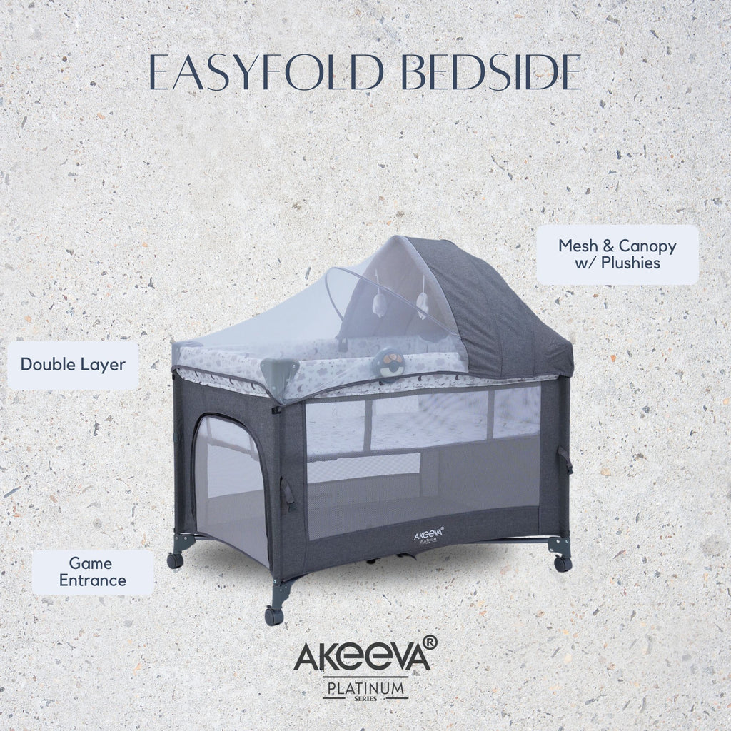 Akeeva Luxury Easyfold CO-SLEEPER Playpen w/changer (Easyfold Sidebed)