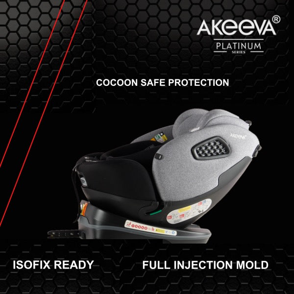 Akeeva 360 Rotate Isofix Carseat w/latch and Cocoon Protection (POD 360) w/ICC
