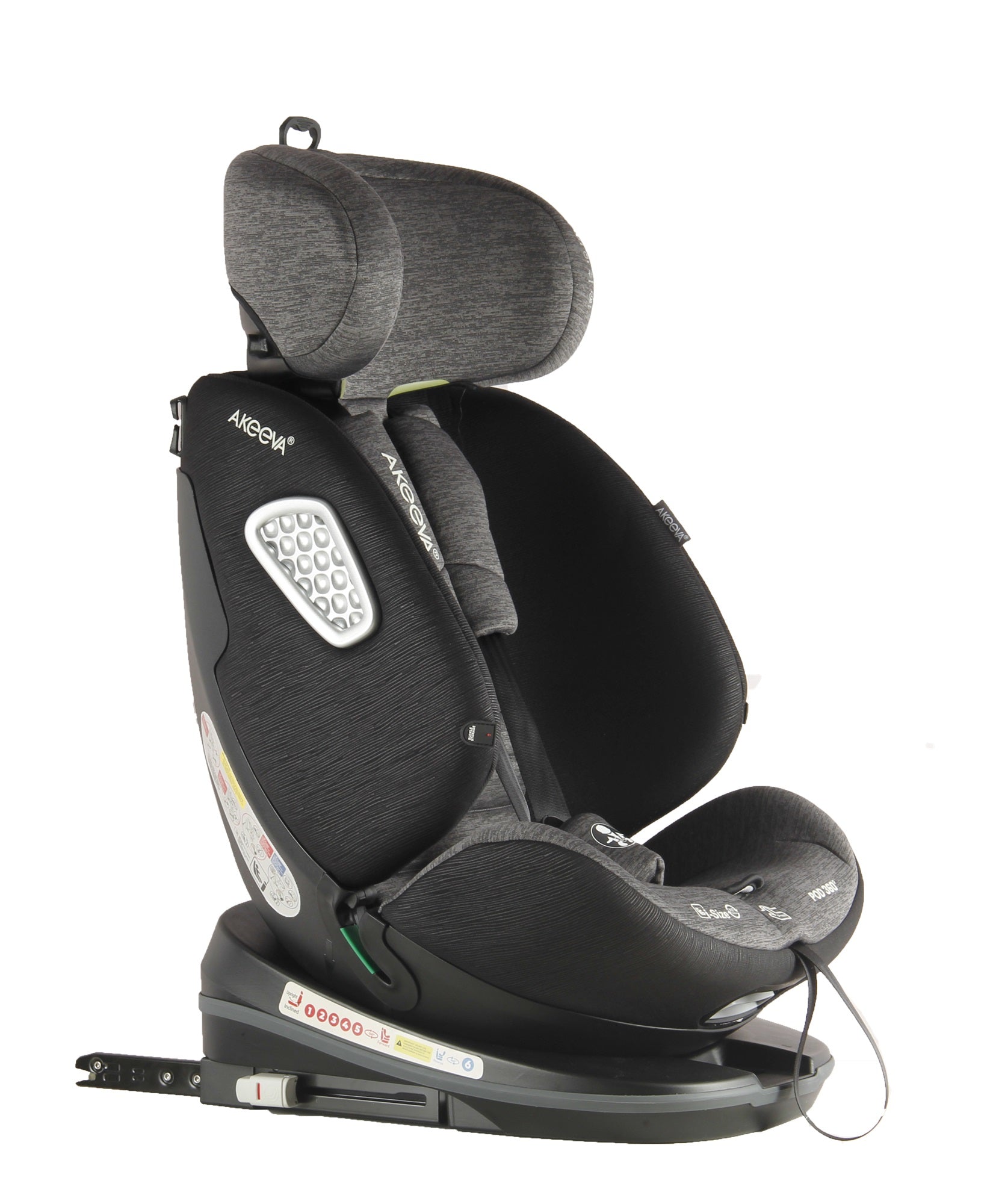 Akeeva 360 Rotate Isofix Carseat w/latch and Cocoon Protection (POD 360) w/ICC